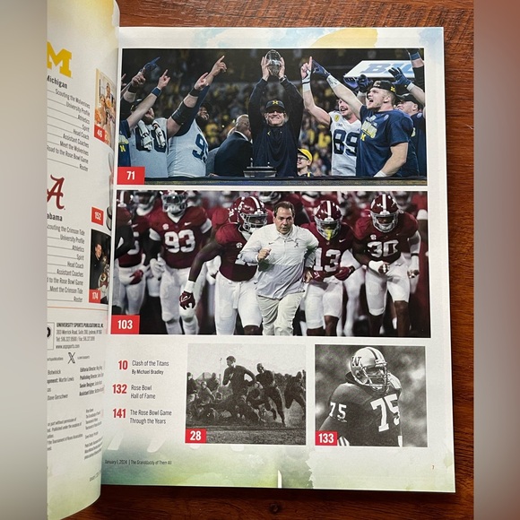 Rose Bowl 2024 Program - Michigan vs Alabama - Picture 4 of 5